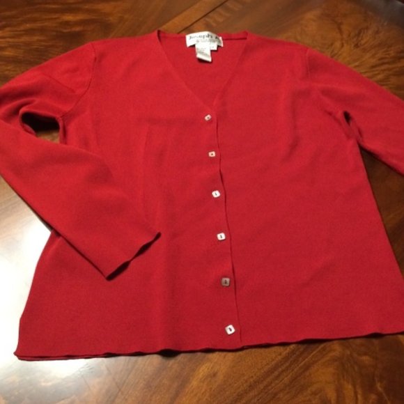 Beautiful Red V-neck Cardigan -XL - Picture 4 of 16